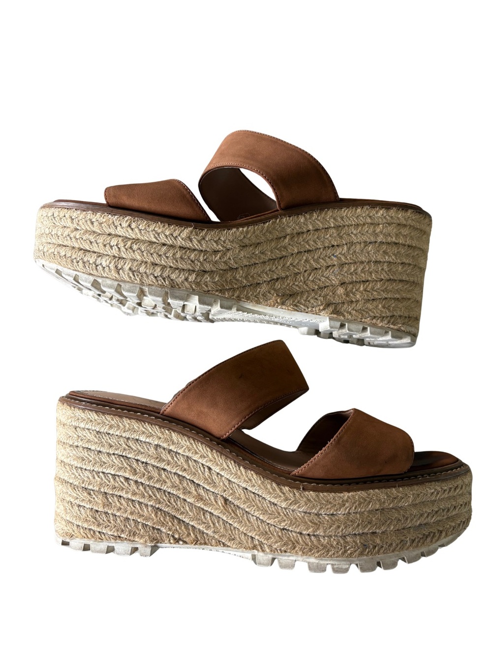 Sam Edelman Luca Platform Espadrilles brown leather size 9.5 - Picture 3 of 8